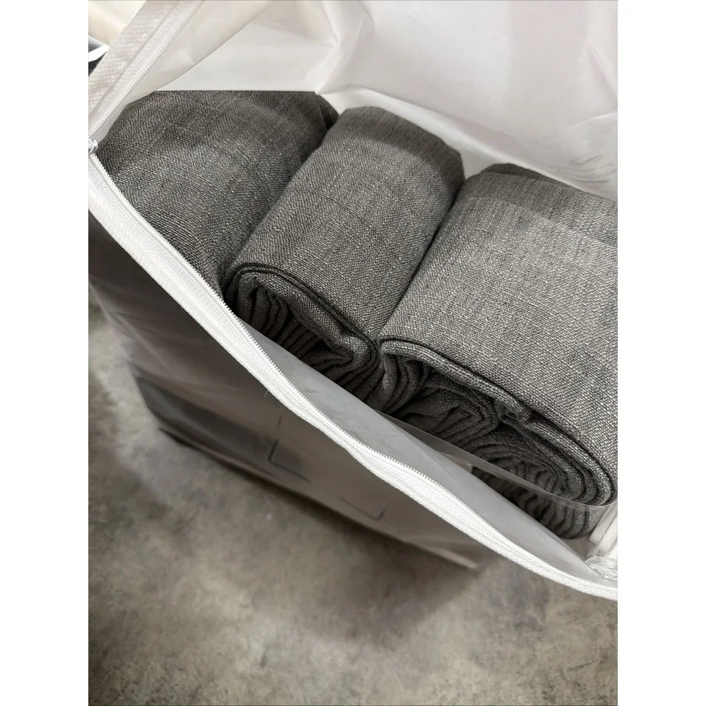 TWOPAGES Liz Linen Drape Pleated Curtains (2) 52